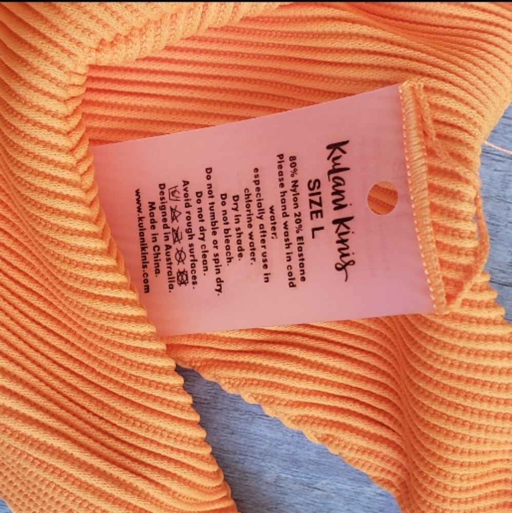 Kulani Kinis Orange Ribbed Bikini Set - Picture 6 of 8